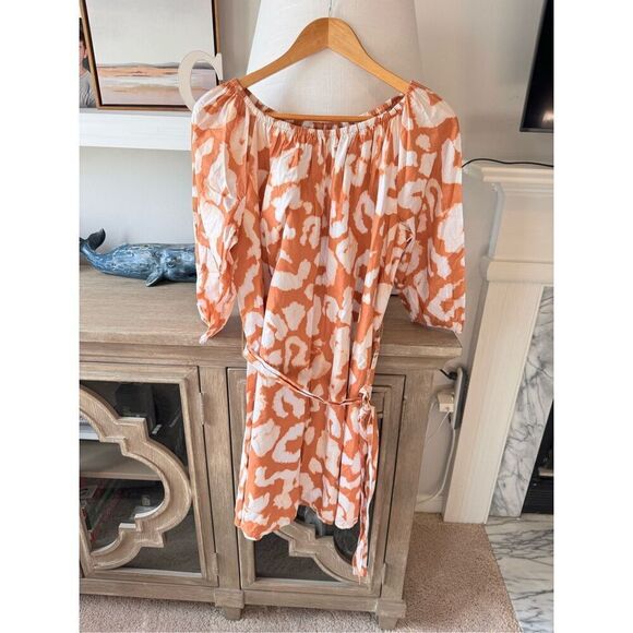 Elizabeth & James Uptown Dayglow Cotton Long Sleeved Dress Size Medium - Picture 1 of 9